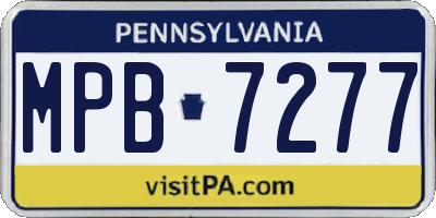 PA license plate MPB7277