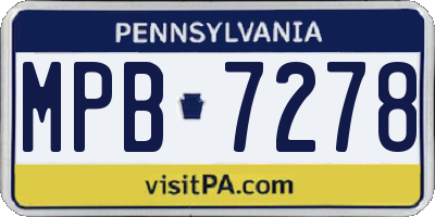 PA license plate MPB7278