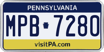 PA license plate MPB7280