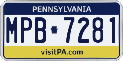 PA license plate MPB7281