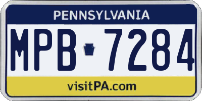 PA license plate MPB7284