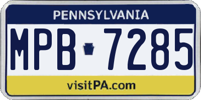 PA license plate MPB7285