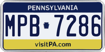 PA license plate MPB7286
