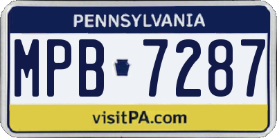 PA license plate MPB7287