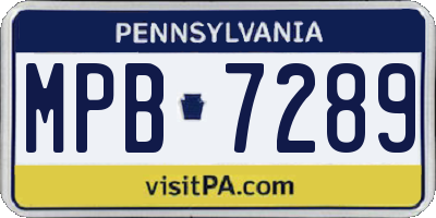PA license plate MPB7289