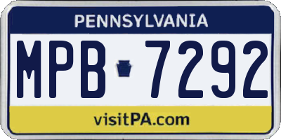 PA license plate MPB7292