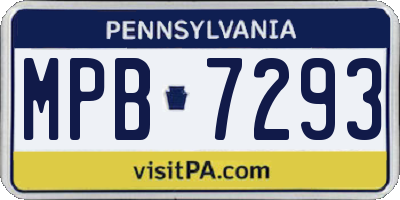 PA license plate MPB7293