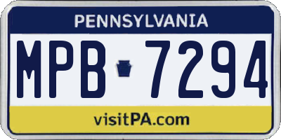 PA license plate MPB7294