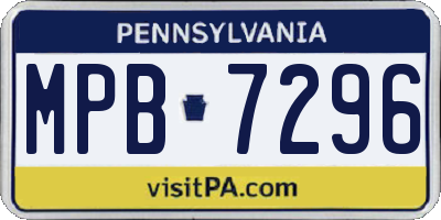 PA license plate MPB7296
