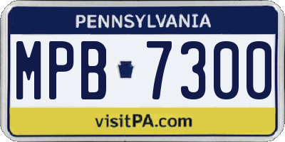 PA license plate MPB7300