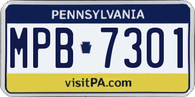 PA license plate MPB7301