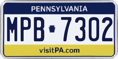 PA license plate MPB7302