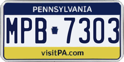 PA license plate MPB7303