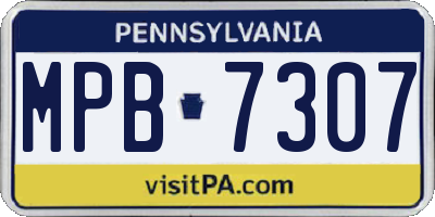 PA license plate MPB7307