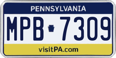 PA license plate MPB7309