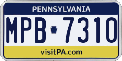 PA license plate MPB7310
