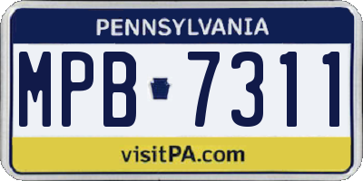 PA license plate MPB7311