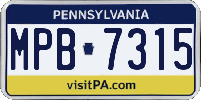 PA license plate MPB7315