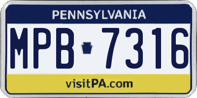 PA license plate MPB7316