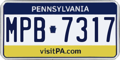 PA license plate MPB7317