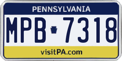 PA license plate MPB7318