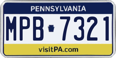 PA license plate MPB7321