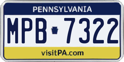 PA license plate MPB7322
