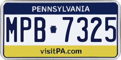 PA license plate MPB7325