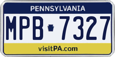 PA license plate MPB7327