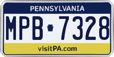 PA license plate MPB7328