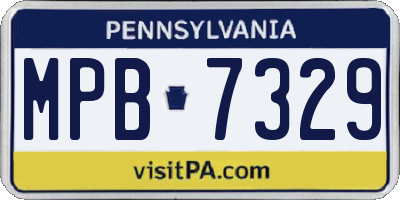 PA license plate MPB7329