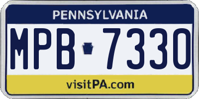 PA license plate MPB7330