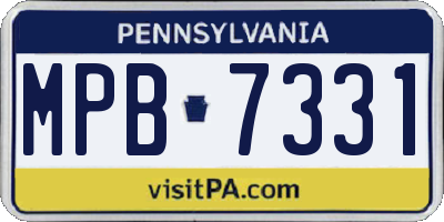 PA license plate MPB7331