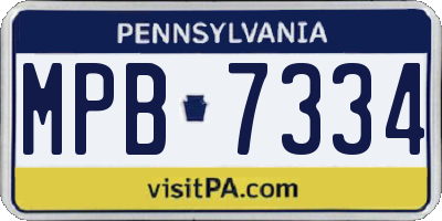 PA license plate MPB7334