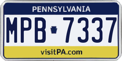 PA license plate MPB7337