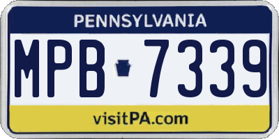 PA license plate MPB7339