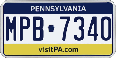 PA license plate MPB7340