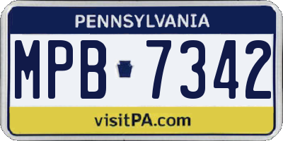 PA license plate MPB7342