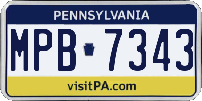 PA license plate MPB7343