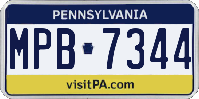 PA license plate MPB7344