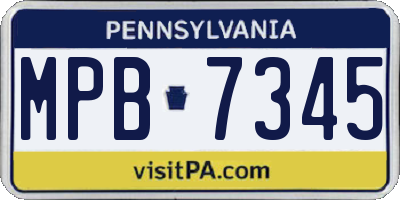PA license plate MPB7345
