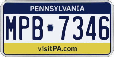 PA license plate MPB7346