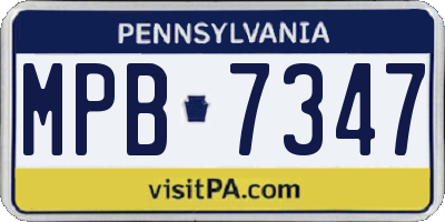PA license plate MPB7347