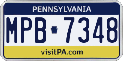 PA license plate MPB7348