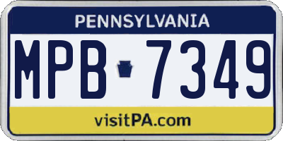 PA license plate MPB7349