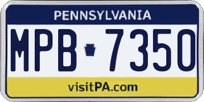 PA license plate MPB7350