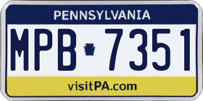 PA license plate MPB7351