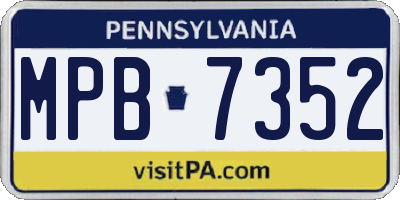 PA license plate MPB7352