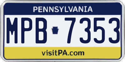 PA license plate MPB7353