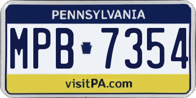 PA license plate MPB7354